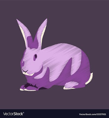 Flat shading style icon rabbit vector image