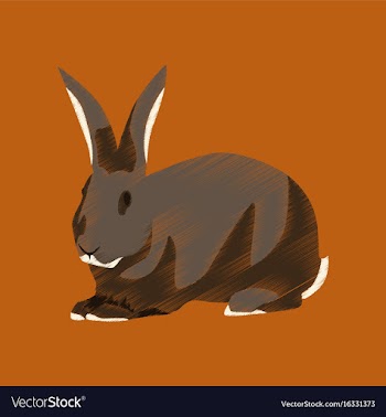 Flat shading style icon rabbit vector image