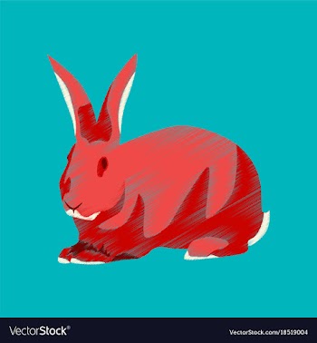 Flat shading style icon rabbit vector image