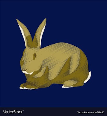 Flat shading style icon rabbit vector image