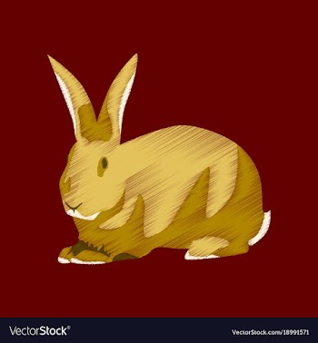 Flat shading style icon rabbit vector image