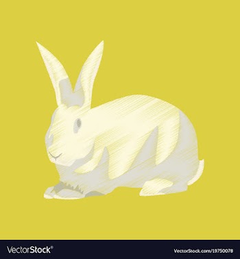 Flat shading style icon rabbit vector image