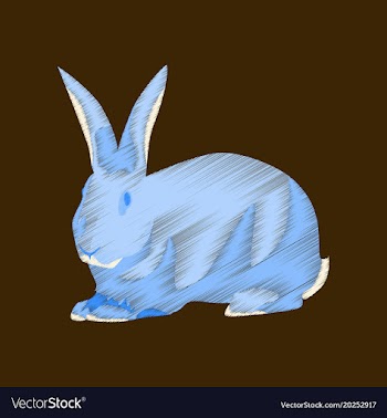 Flat shading style icon rabbit vector image