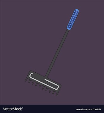 Flat shading style icon rake agricultural vector image