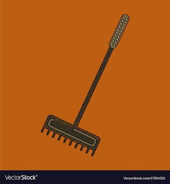Flat shading style icon rake agricultural vector image