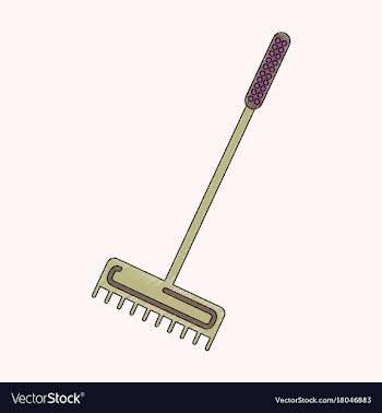 Flat shading style icon rake agricultural vector image