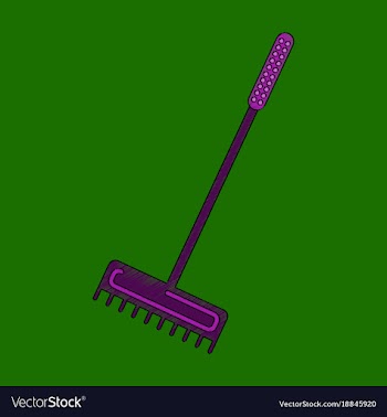 Flat shading style icon rake agricultural vector image