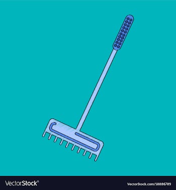 Flat shading style icon rake agricultural vector image