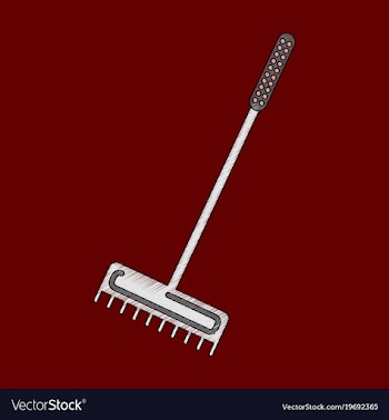 Flat shading style icon rake agricultural vector image