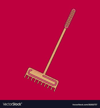 Flat shading style icon rake agricultural vector image