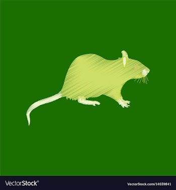 Flat shading style icon rat vector image