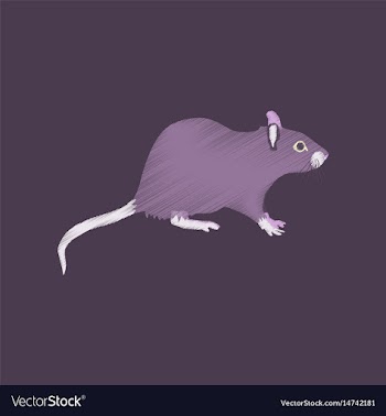 Flat shading style icon rat vector image