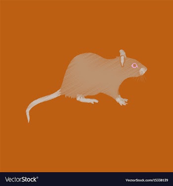 Flat shading style icon rat vector image