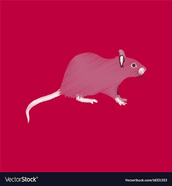 Flat shading style icon rat vector image