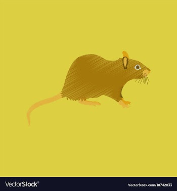 Flat shading style icon rat vector image