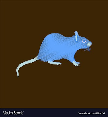 Flat shading style icon rat vector image