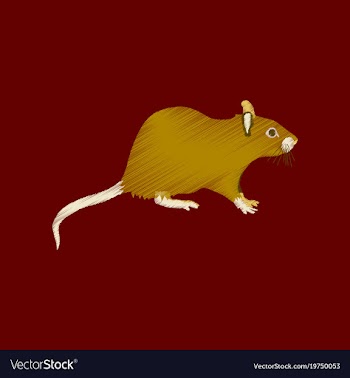 Flat shading style icon rat vector image