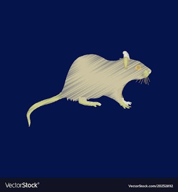 Flat shading style icon rat vector image
