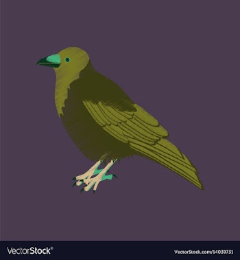 Flat shading style icon raven vector image
