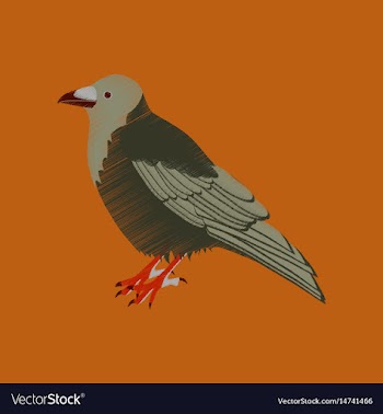 Flat shading style icon raven vector image