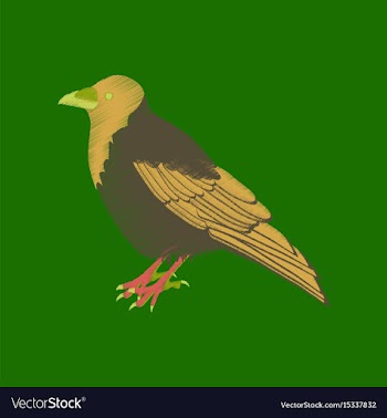 Flat shading style icon raven vector image