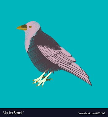 Flat shading style icon raven vector image