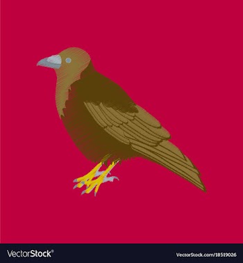 Flat shading style icon raven vector image