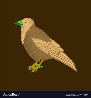 Flat shading style icon raven vector image