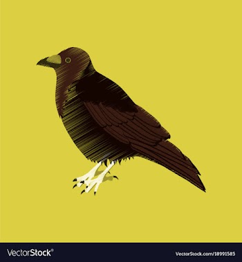 Flat shading style icon raven vector image