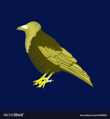 Flat shading style icon raven vector image