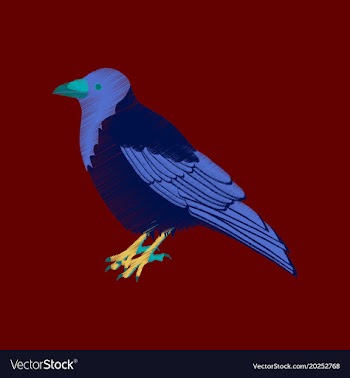 Flat shading style icon raven vector image