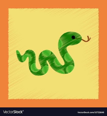 Flat shading style icon reptile snake vector image