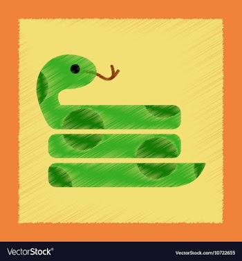 Flat shading style icon reptile snake vector image