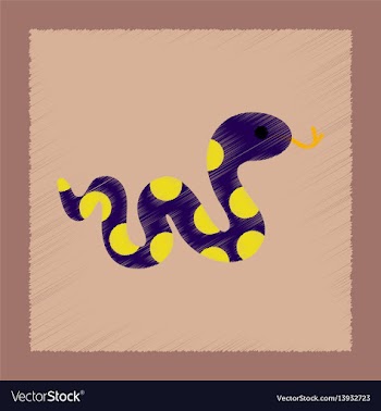 Flat shading style icon reptile snake vector image