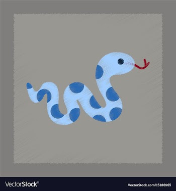 Flat shading style icon reptile snake vector image
