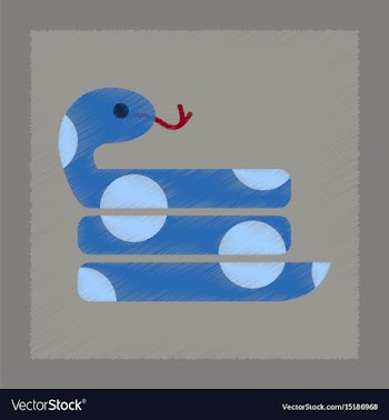 Flat shading style icon reptile snake vector image