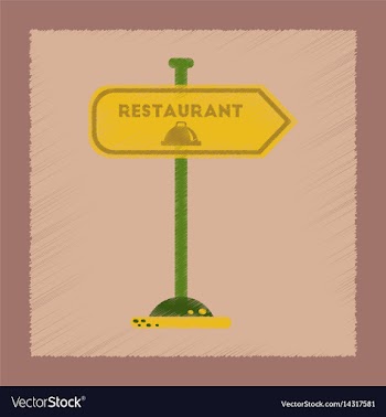 Flat shading style icon restaurant sign vector image