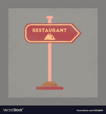Flat shading style icon restaurant sign vector image