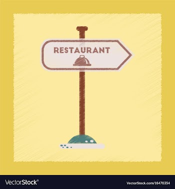 Flat shading style icon restaurant sign vector image