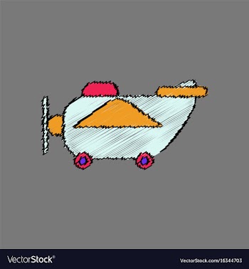 Flat shading style icon retro plane toy vector image