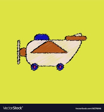 Flat shading style icon retro plane toy vector image