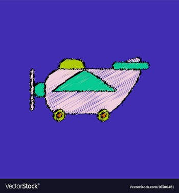 Flat shading style icon retro plane toy vector image