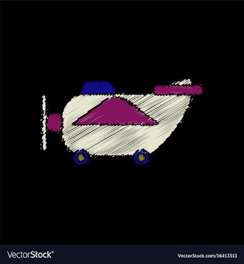 Flat shading style icon retro plane toy vector image