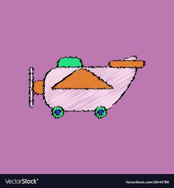 Flat shading style icon retro plane toy vector image
