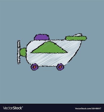 Flat shading style icon retro plane toy vector image