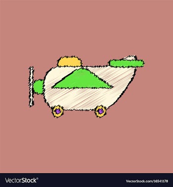 Flat shading style icon retro plane toy vector image
