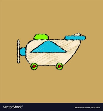 Flat shading style icon retro plane toy vector image