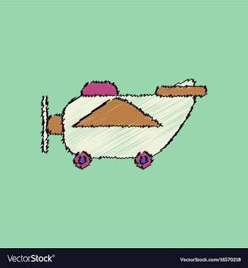 Flat shading style icon retro plane toy vector image