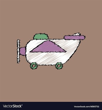 Flat shading style icon retro plane toy vector image