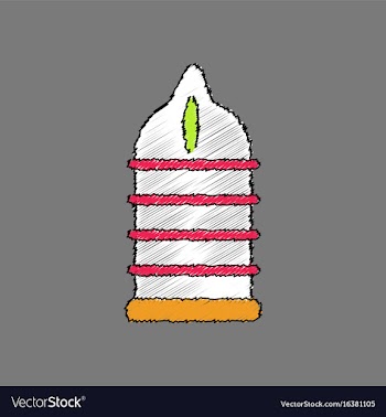 Flat shading style icon ribbed condom vector image